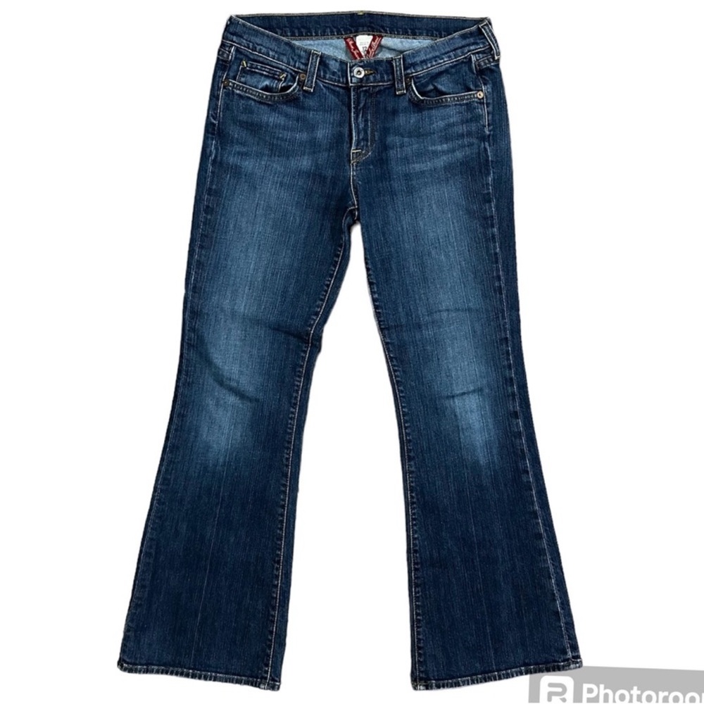 Lucky Brand Zoe Flare Mid-Rise Blue Denim Cotton Stretch Jeans 7W10127 Size 12